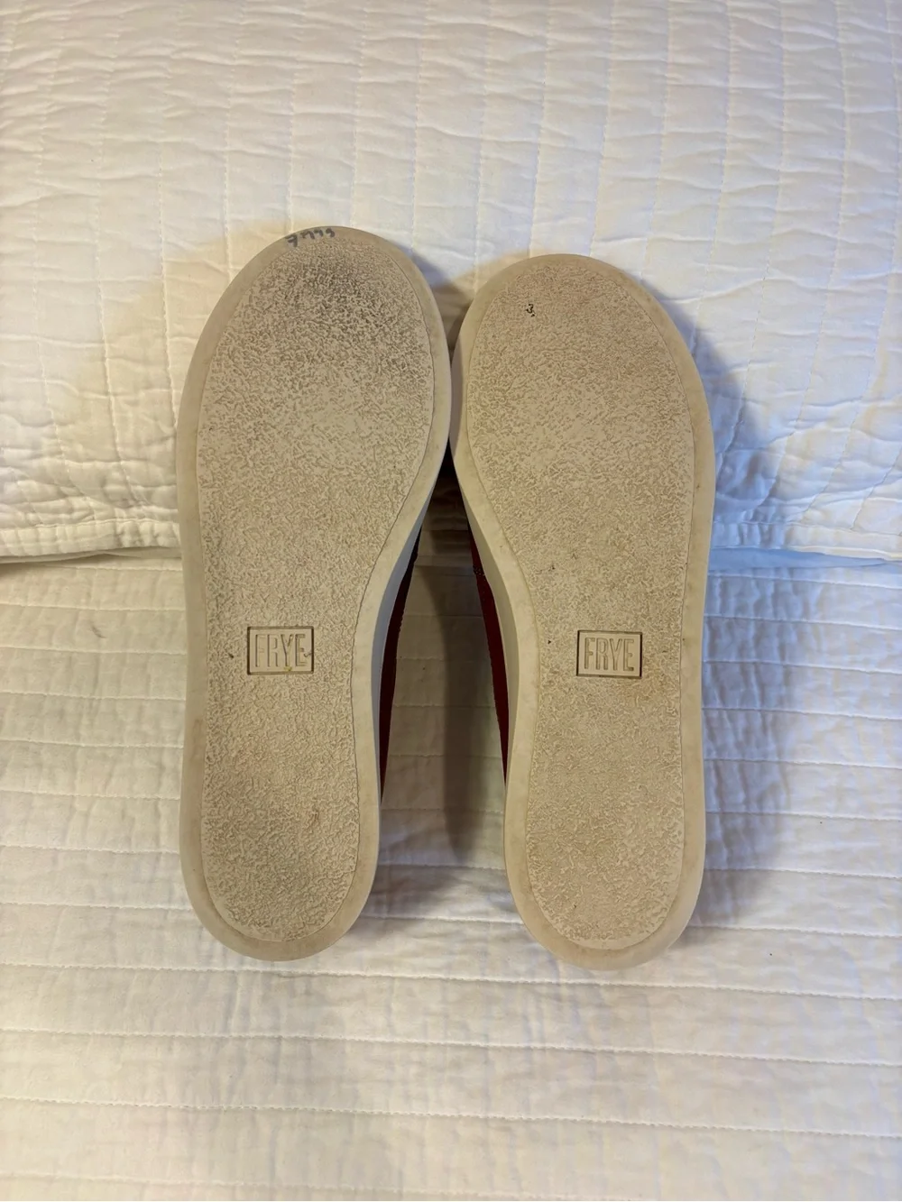 Frye Lena Slip-On Leather Loafers - Cognac Brown with Cream Sole